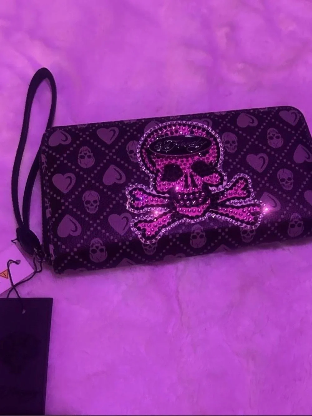 “Ed hardy” with sick gemmed skull design